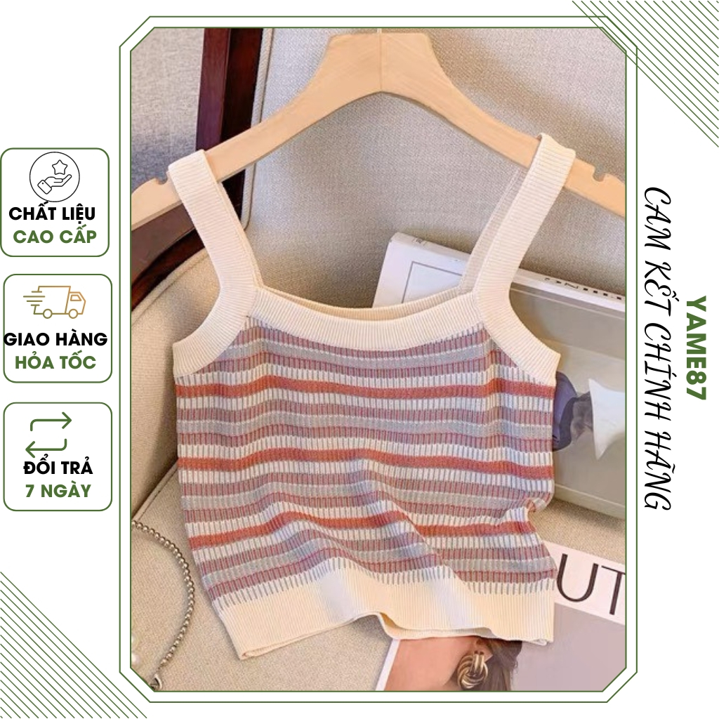 Áo 2 dây croptop - Áo kiểu balo - Áo thun giúp nâng đẩy vòng 1 thiết kế kẻ sọc phù hợp cho các nàng dạo phố