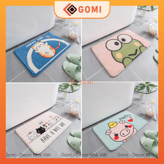 Thảm Chùi Chân Nhà Tắm Phòng Khách Hình Thú Cute Siêu Mềm Mịn Chống Trơn Hút Nước - KT : 40x60cm