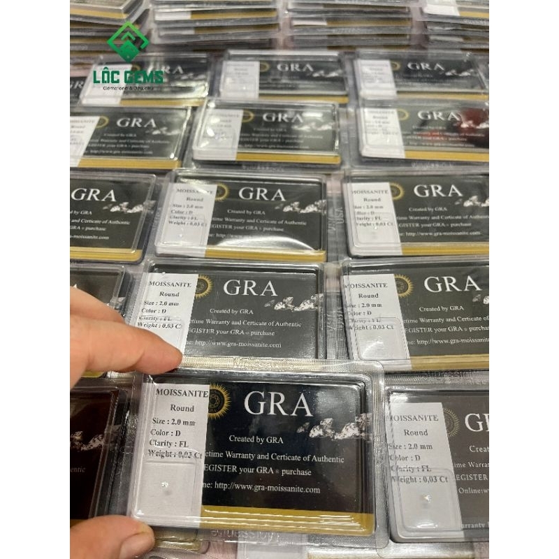 Kim cương đính răng - Kim cương Moissanite hàng USA nước D cao cấp - Kiểm định GRA