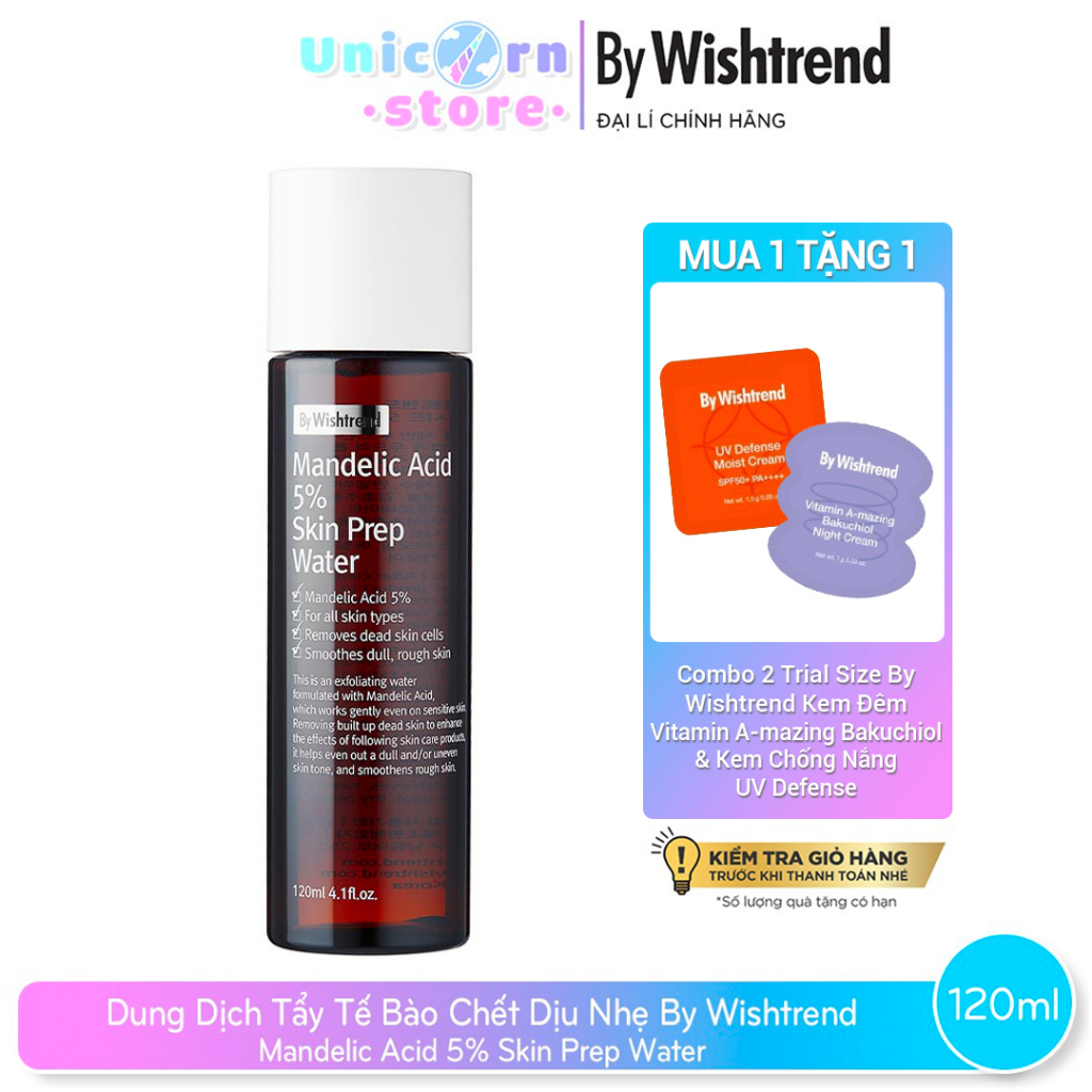 Dung Dịch Tẩy Tế Bào Chết By Wishtrend Mandelic Acid 5% Skin Prep Water 120ml