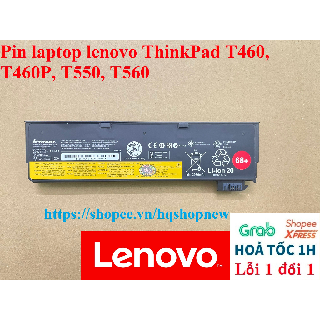 ⚡️ Pin laptop lenovo ThinkPad T460, T460P, T550, T560 zin