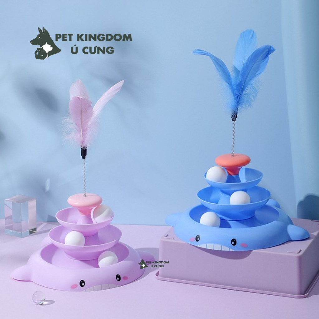 Tháp Bóng 3 Tầng Cho Mèo - Đồ Chơi Bàn Xoay Cho Mèo