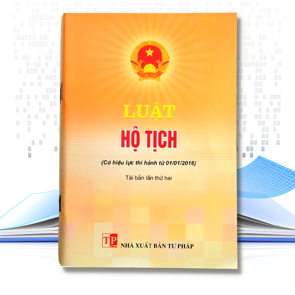 Sách Luật hộ tịch, Bìa mềm, Khổ sách: 13x19cm,Dày 62 trang.