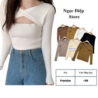 A160 - áo len nữ tay dài kiểu xoắn