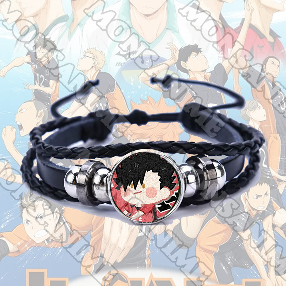 Vòng tay da lộn HAIKYUU ver MẶT NGƠ anime chibi phụ kiện thời trang xinh xắn