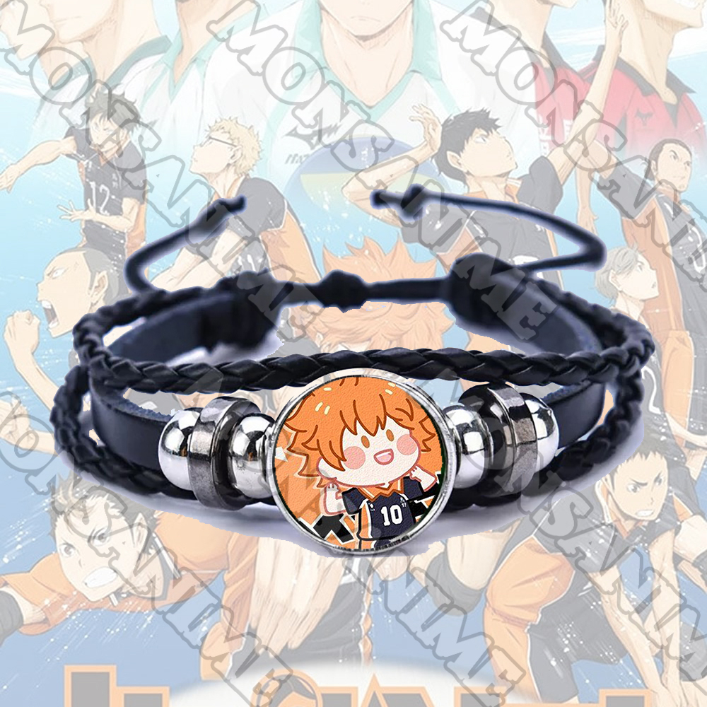 Vòng tay da lộn HAIKYUU ver MẶT NGƠ anime chibi phụ kiện thời trang xinh xắn