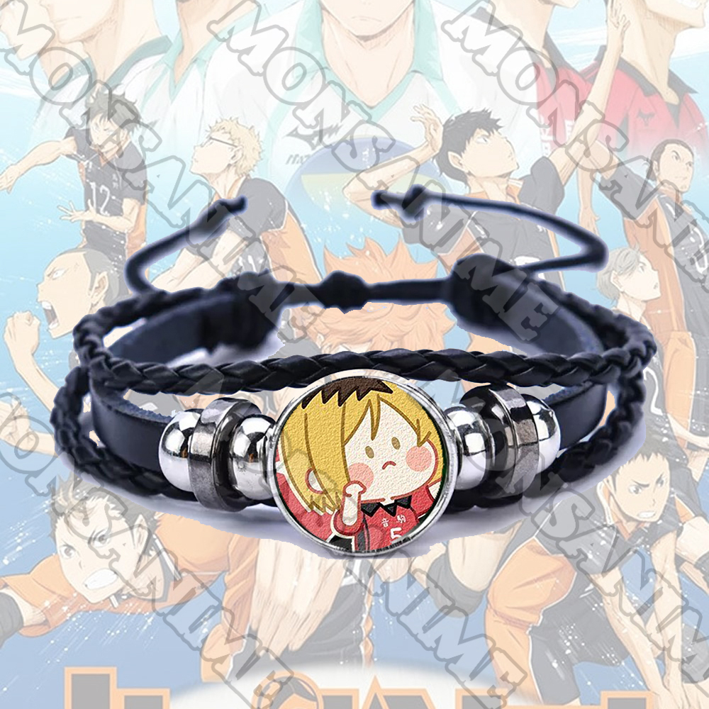 Vòng tay da lộn HAIKYUU ver MẶT NGƠ anime chibi phụ kiện thời trang xinh xắn