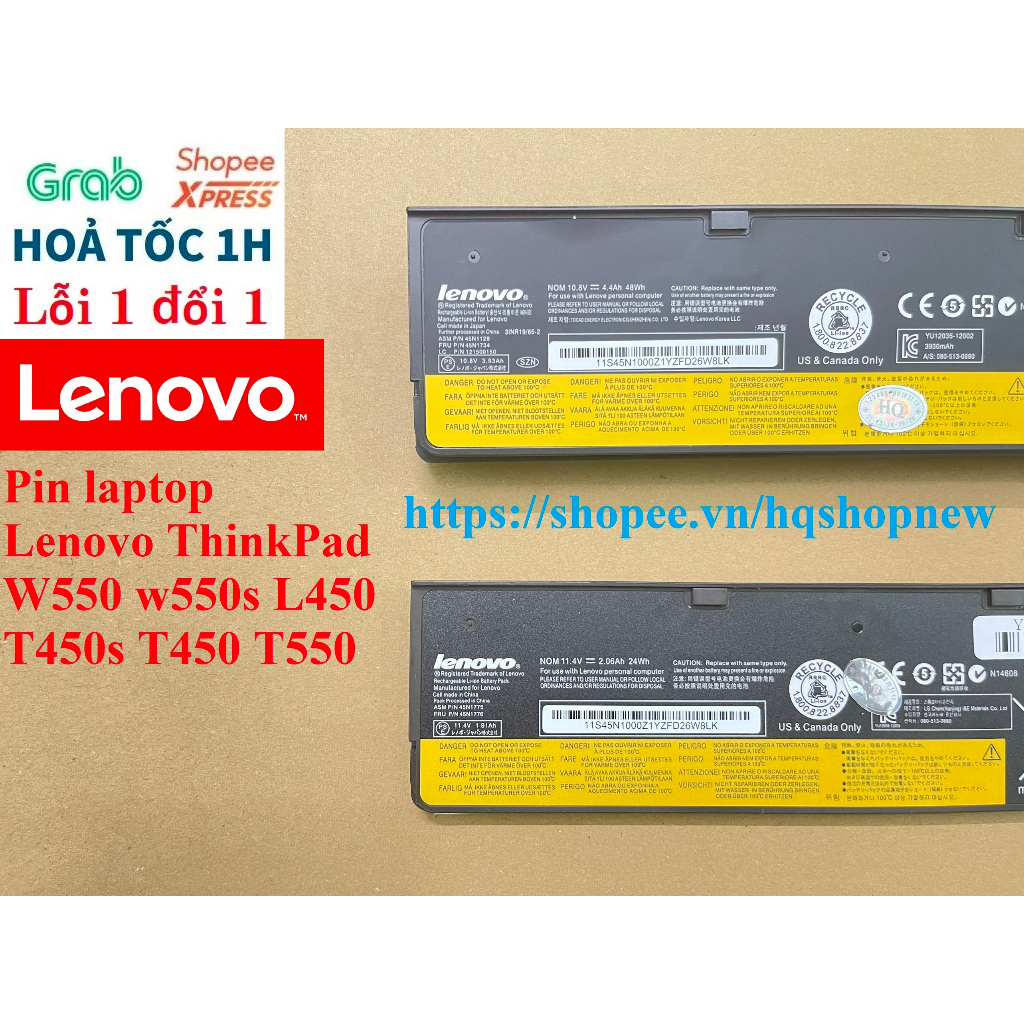 ⚡️ Pin laptop Lenovo ThinkPad W550 w550s L450 T450s T450 T550