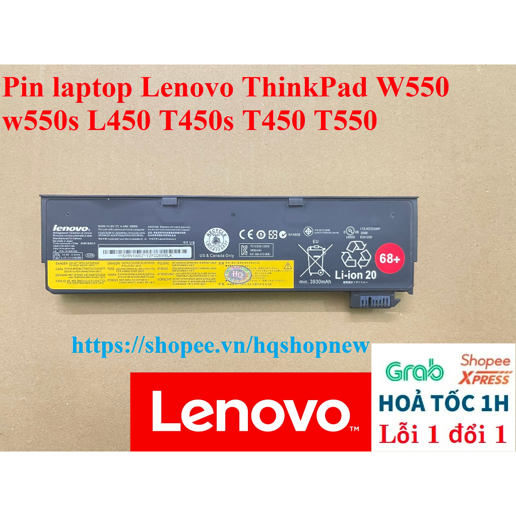 ⚡️ Pin laptop Lenovo ThinkPad W550 w550s L450 T450s T450 T550