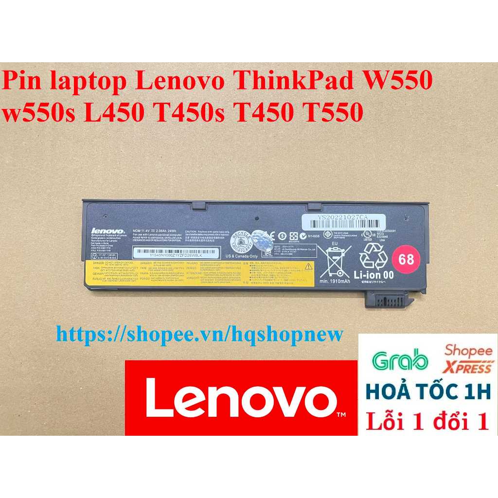 ⚡️ Pin laptop Lenovo ThinkPad W550 w550s L450 T450s T450 T550