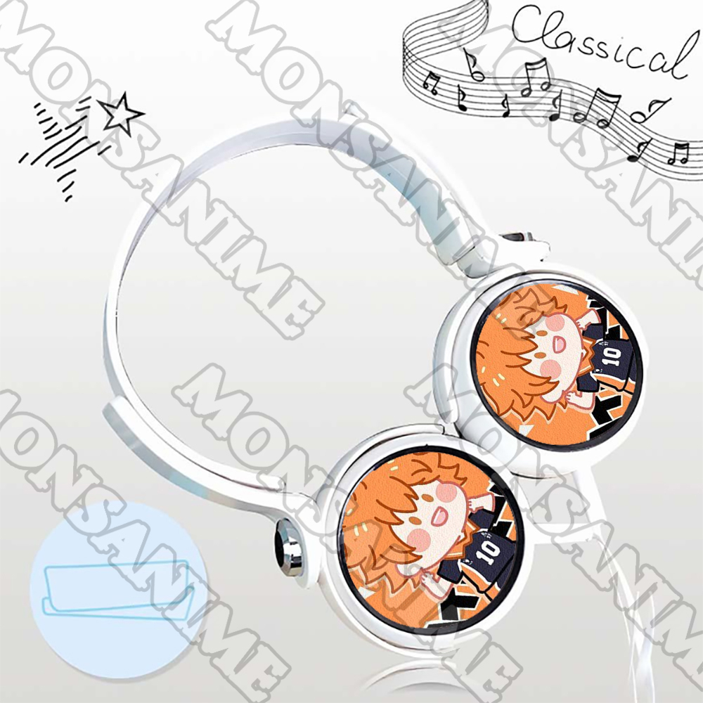 Tai nghe chụp in hình HAIKYUU ver MẶT NGƠ anime chibi cắm dây tiện lợi thời trang