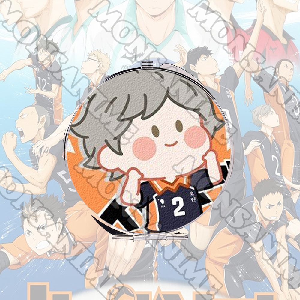 Gương in hình HAIKYUU ver MẶT NGƠ anime chibi dễ thương tiện lợi quà tặng độc đáo