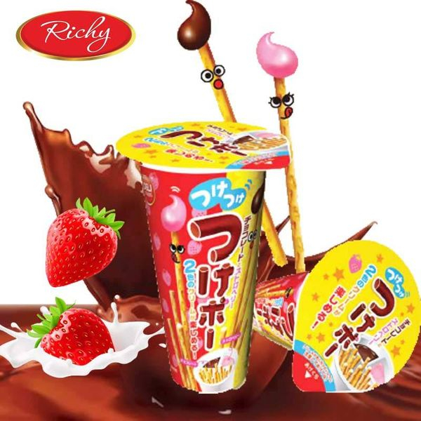 Bánh Que Wismo Kem Socola và Dâu Tây Ly 35gr