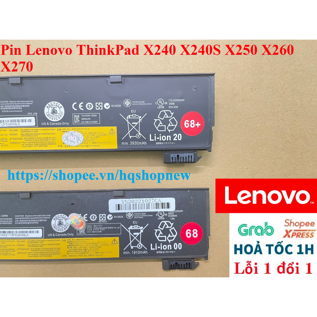 ⚡️ Pin Lenovo ThinkPad X240 X240S X250 X260 X270