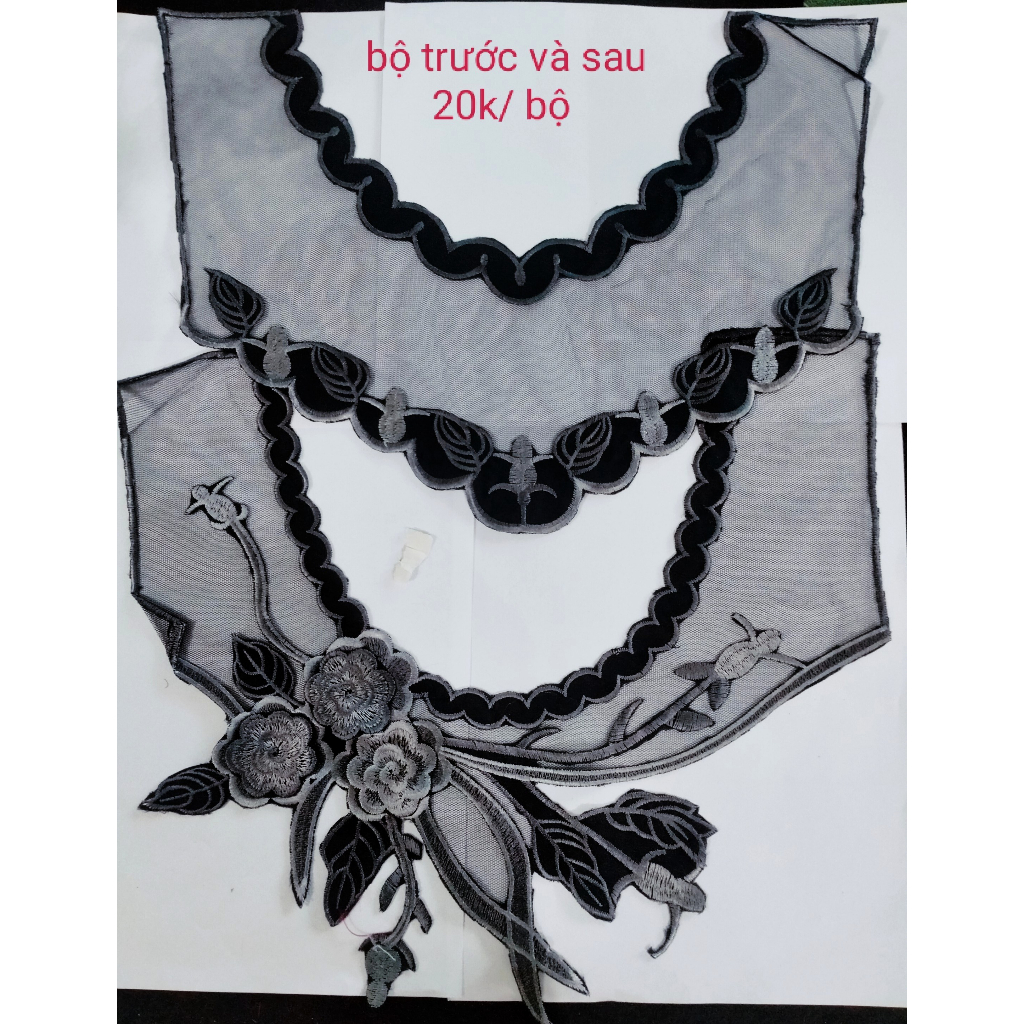 cổ thêu trang trí( truoc+sau)
