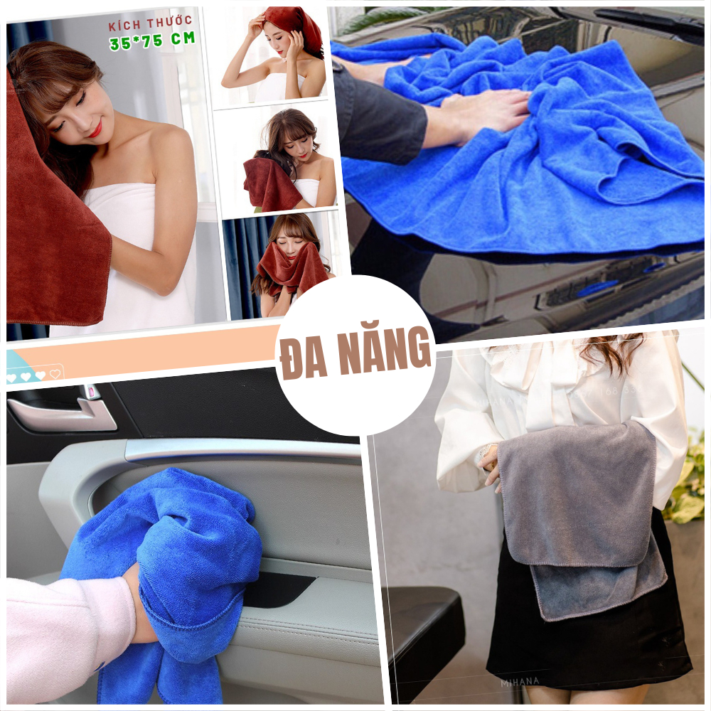 Khăn lau đa năng siêu thấm không sổ lông Microfiber chuyên dùng lau xe ô tô xe máy nhà bếp bàn kính ĐNB