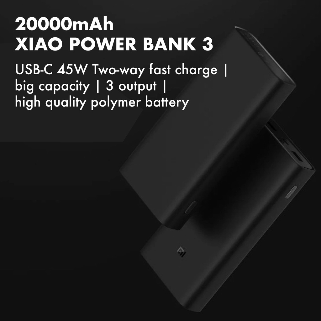 Pin Sạc dự phòng Xiaomi 3 50W 20000 mAh - Pin dự phòng Xiaomi gen 3 PB200SZM 20000 mAh