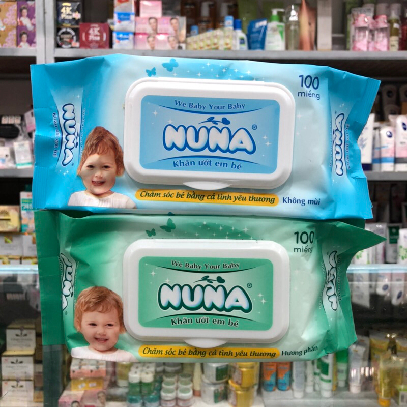 Khăn Ướt Em Bé Nuna Hương Phấn/ Không Mùi 100 tờ