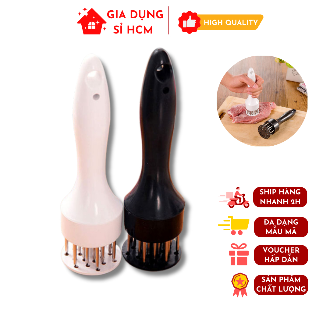 Dụng Cụ Làm Mềm Thịt, Đồ Xăm Thịt Làm Mềm Meat Tenderizer Ướp Thịt Siêu Thấm, Làm Thịt Nướng BBQ