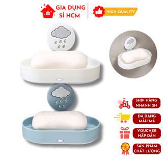 Kệ Đựng Xà Phòng 2 Tầng Dán Tường Hình Đám Mây Dễ Thương, Kệ Dán Phòng Tắm Tiện Dụng