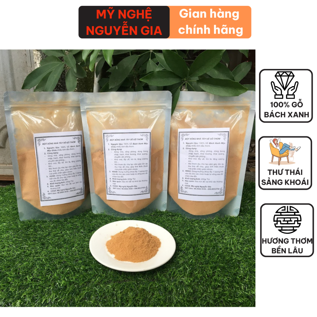 Xông nhà tẩy uế trừ tà gói 200g gỗ bách thơm tự nhiên không hóa chất an toàn cho sức khỏe chiêu tài khí