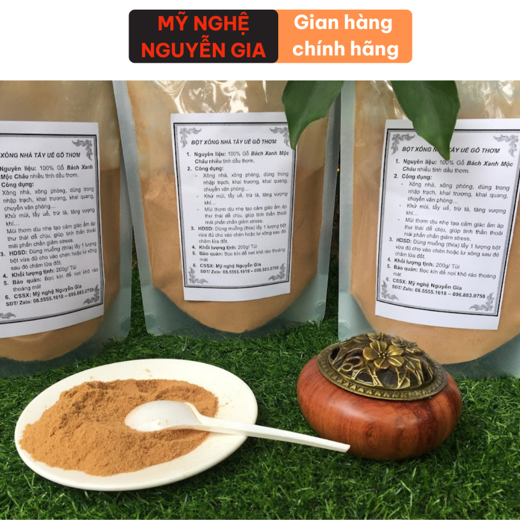 Xông nhà tẩy uế trừ tà gói 200g gỗ bách thơm tự nhiên không hóa chất an toàn cho sức khỏe chiêu tài khí