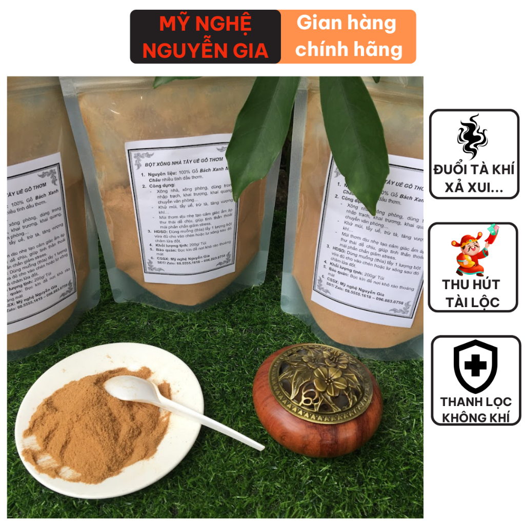 Xông nhà tẩy uế trừ tà gói 200g gỗ bách thơm tự nhiên không hóa chất an toàn cho sức khỏe chiêu tài khí