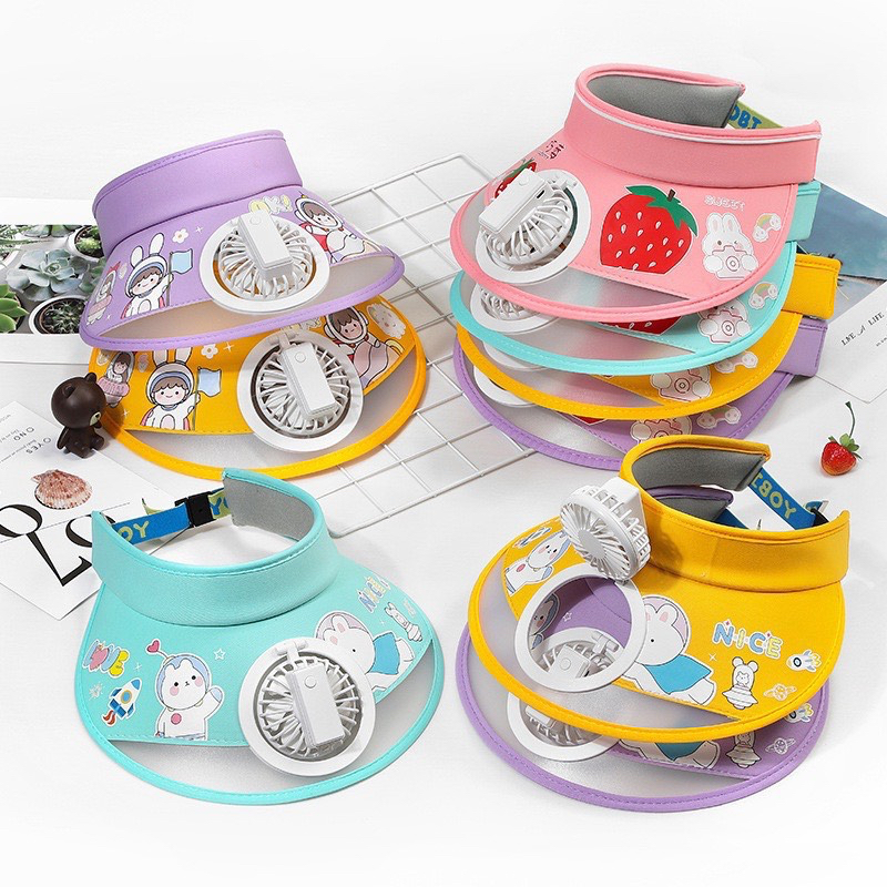 MŨ CHE NẮNG KÈM QUẠT SIÊU MÁT CHO DU LỊCH MÙA HÈ!!!!