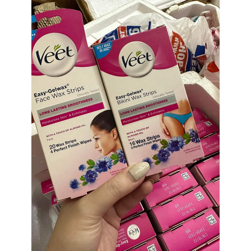 Miếng wax tẩy lông Veet Easy-Gelwax cho mặt  date2025