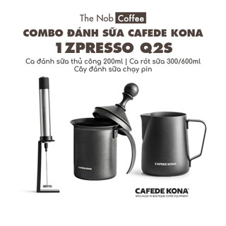 Combo đánh bọt sữa và rót sữa Cafede Kona | Chuyên pha Cappuccino và Latte