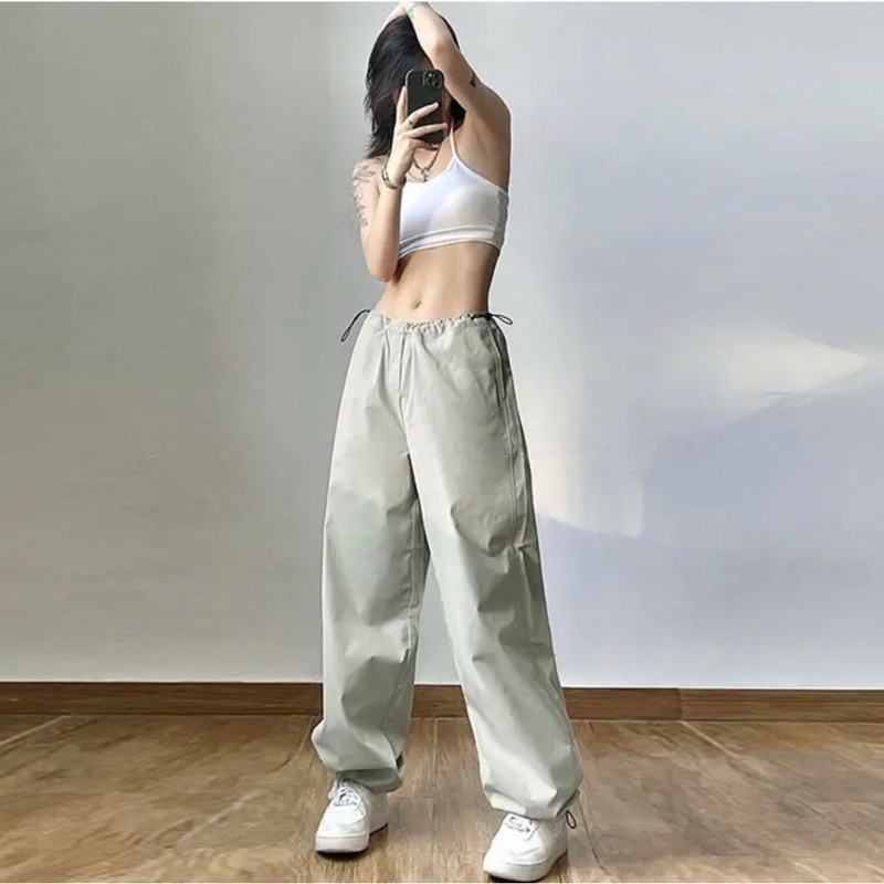 Quần dù form rộng rút dây (hàng sẵn)