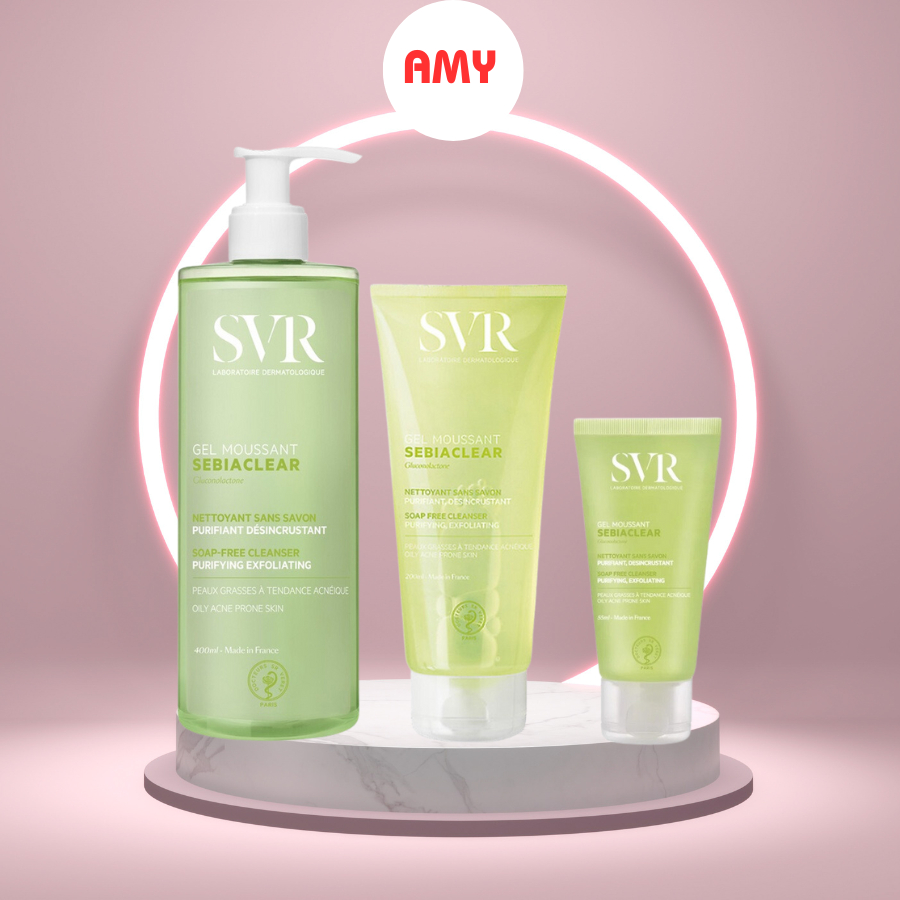 Sữa Rửa Mặt SVR Cho Da Dầu Mụn - SVR Sebiaclear Gel Moussant 55ml-200ml-400ml Loại Bỏ Tế Bào Da Chết SRM