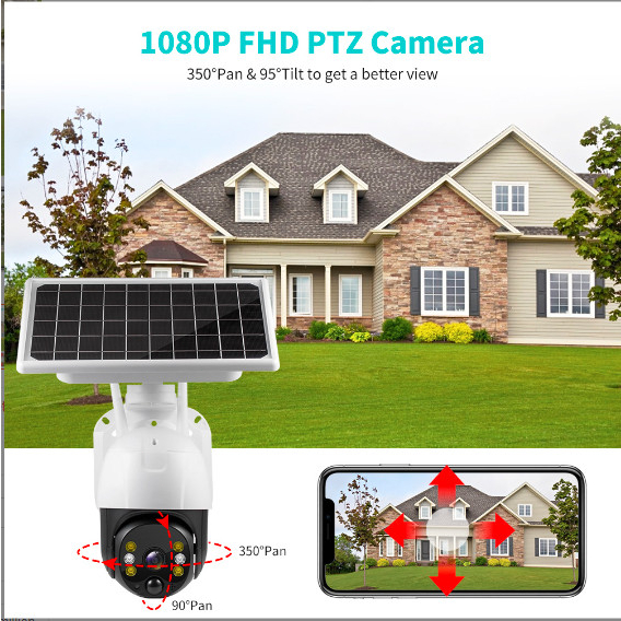 Camera Lắp Đặt Ngoài Trời PTZ WIFi 3MP + Tấm Pin Năng Lượng Mặt Trời, Quay 360 Độ Dễ Dàng Quan Sát Từ Xa Và Điều Khiển