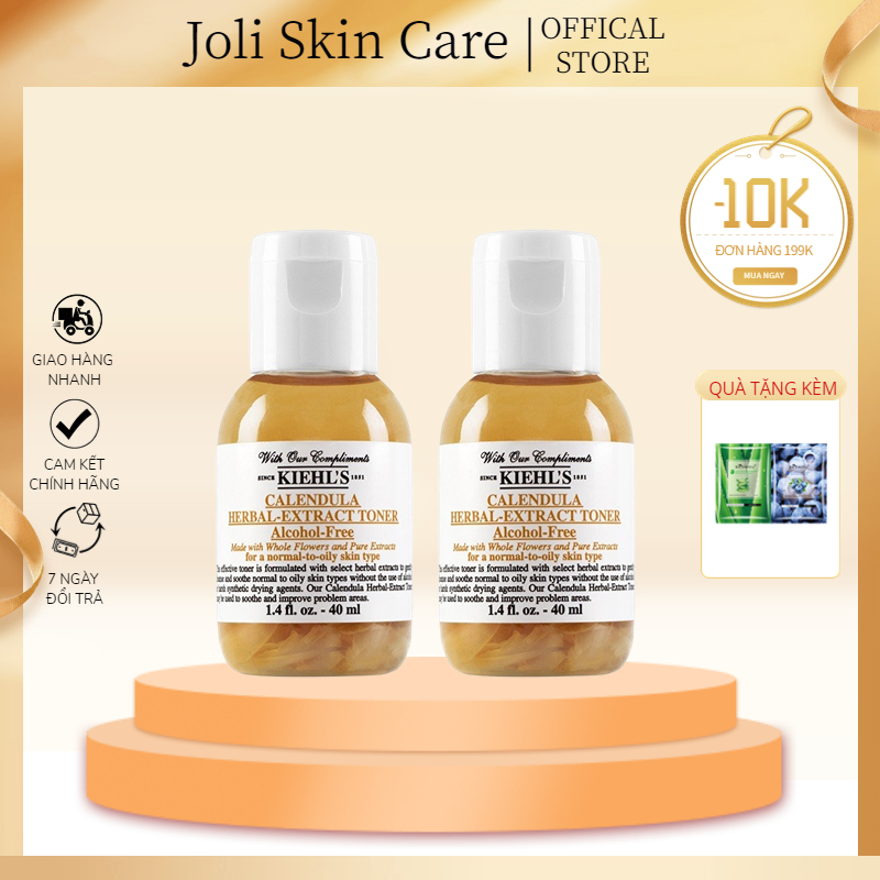 Nước Cân Bằng Da Hoa Cúc Kiehl’s Calendula Herbal Extract Alcohol - Free Toner 40Ml - Nedevi Chính Hãng Giúp Kiềm Dầu