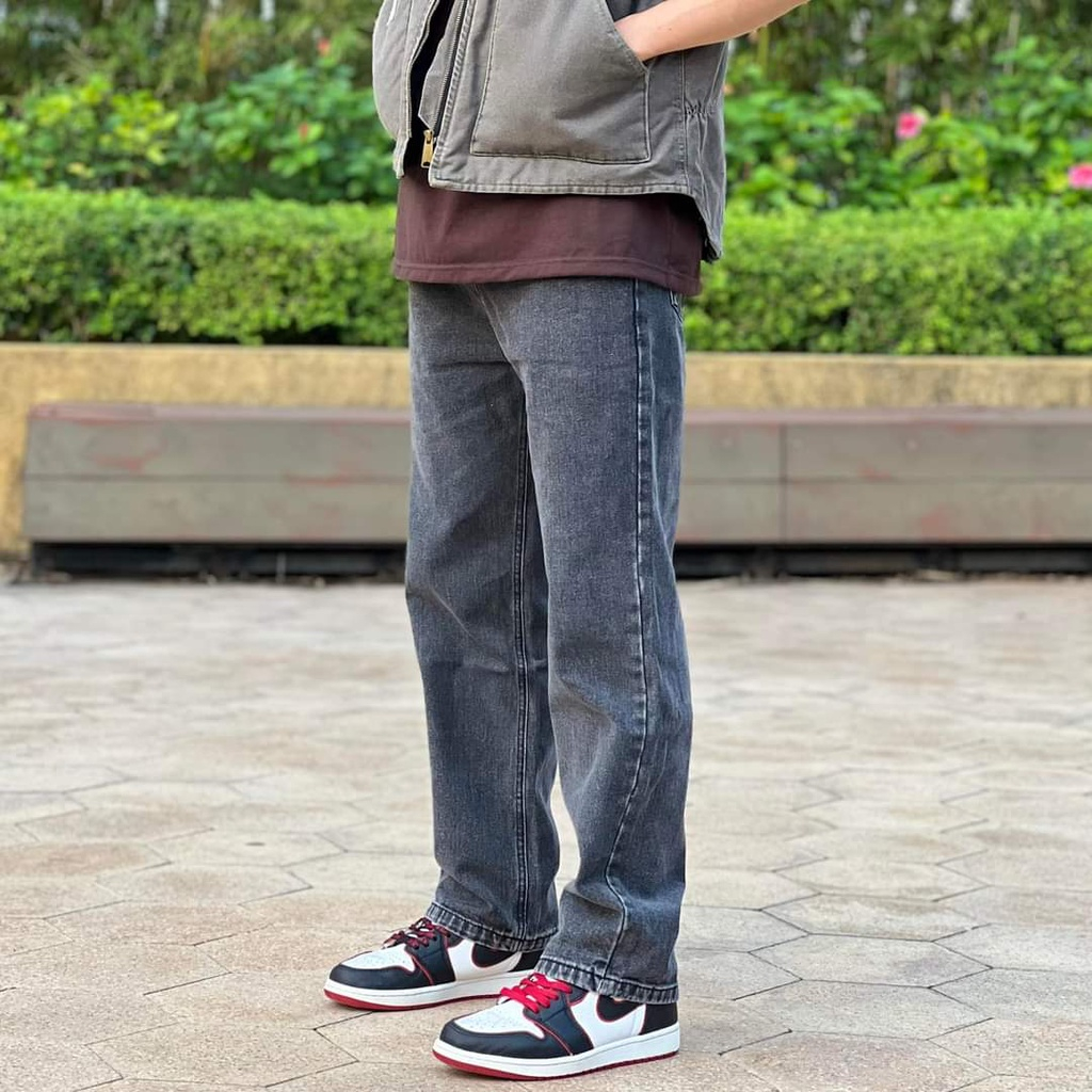 Quần jean nam cạp cao phom suông rộng quần bò ống đứng chất jeans cao cấp MIAA phong cách Hàn quốc top xu hướng 2024