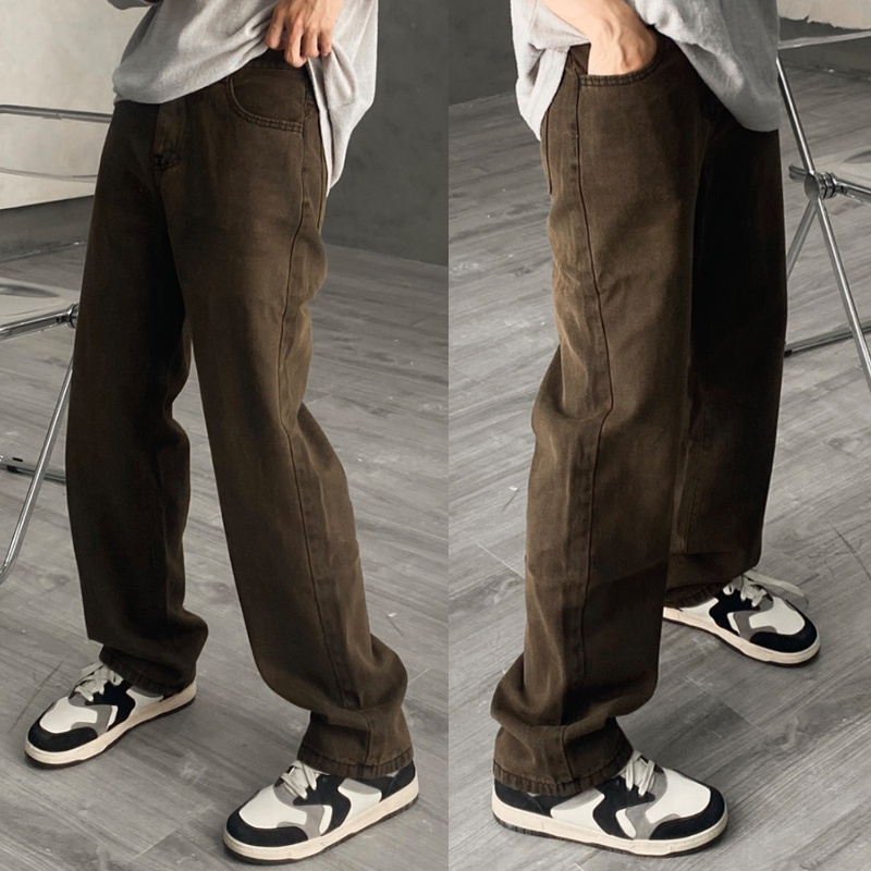 Quần jean nam cạp cao phom suông rộng quần bò ống đứng chất jeans cao cấp MIAA phong cách Hàn quốc top xu hướng 2024