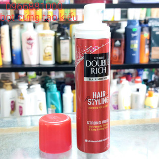 Gôm, Bọt Xịt Tóc Double Rich 170ml(150ml) Đỏ Cứng Giữ Nếp