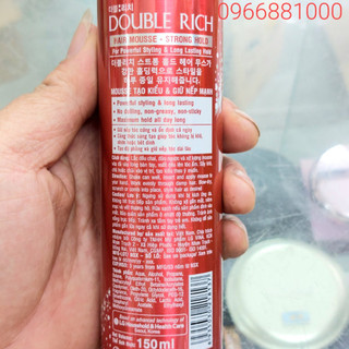 Gôm, Bọt Xịt Tóc Double Rich 170ml(150ml) Đỏ Cứng Giữ Nếp
