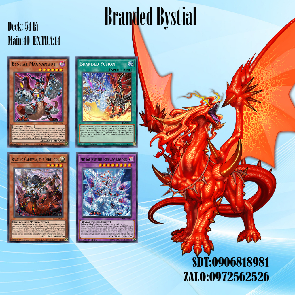 Bài YuGiOh - Bộ 54 lá bài Branded Bystial - Branded Bystial Deck - Card Game VN Giá Rẻ