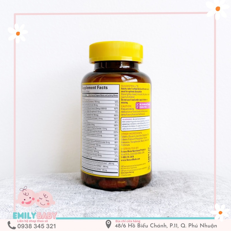 Vitamin bầu Nature Made Prenatal Folic + DHA