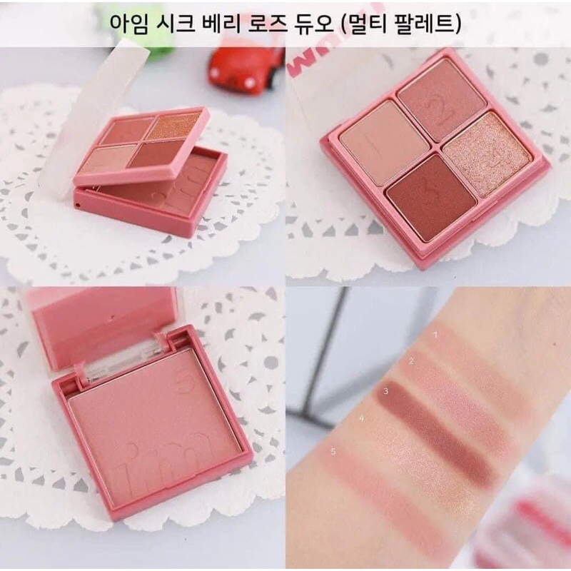Set son + phấn mắt + má hồng I’m meme The Best Lip & Eye Duo Set sale 88%