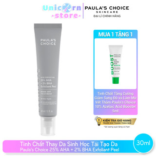 (T4/2024) Tinh Chất Thay Da Sinh Học Tái Tạo Da Paula's Choice 25% AHA + 2% BHA Exfoliant Peel 30ml