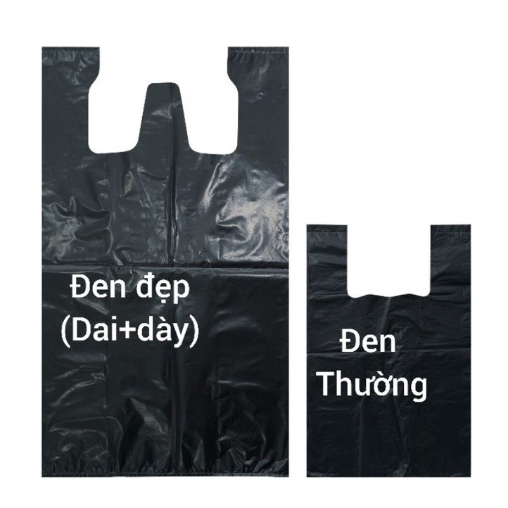 1 kg túi bóng đen đựng rác, gói hàng các cỡ