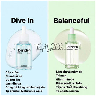 (Upsize 70ml) Tinh chất cấp nước, phục hồi da Torriden Dive-in Serum
