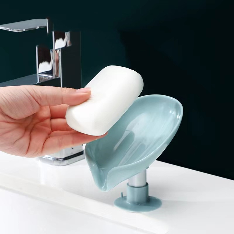 Khay đựng xà bông xà phòng hình chiếc lá ngộ nghĩnh, thiết kế thoát nước thông minh