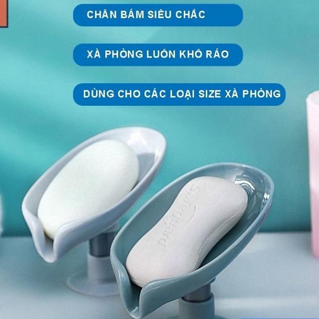 Khay đựng xà bông xà phòng hình chiếc lá ngộ nghĩnh, thiết kế thoát nước thông minh