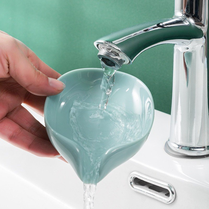 Khay đựng xà bông xà phòng hình chiếc lá ngộ nghĩnh, thiết kế thoát nước thông minh