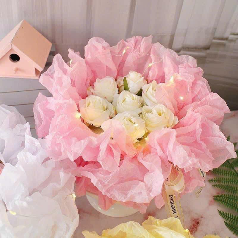 GIẤY NHĂN - xấp 20 tờ 50x70cm  - gói hoa, trái cây., quà tặng...