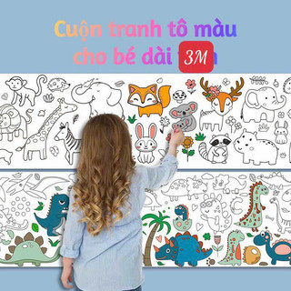 Tranh tập tô màu dài 3m cho bé tập tô sáng tạo