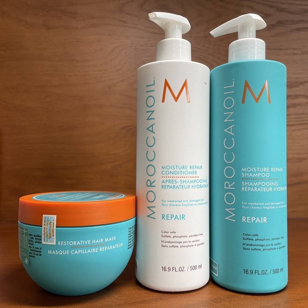 Bộ Dầu Gội & Xả Moroccanoil Moisture Repair, Hydrating, Extra Volume, Smoothing 500ml giúp làm mượt tóc, phục hồi tóc